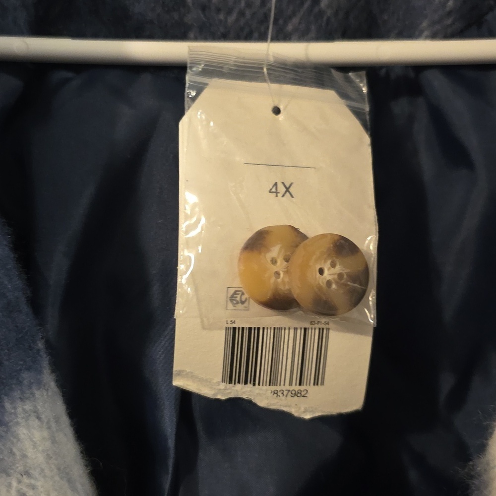 Wonderly 4X Blue and White Plaid Shacket Jacket - Picture 3 of 4
